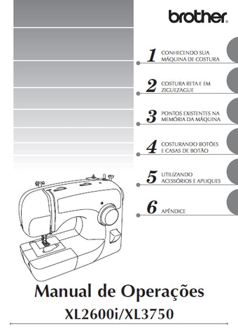 BROTHER XL-2600i XL-3750 MAQUINA DE COSTURA MANUAL DE OPERACOES 68 PAGINA PORT BR