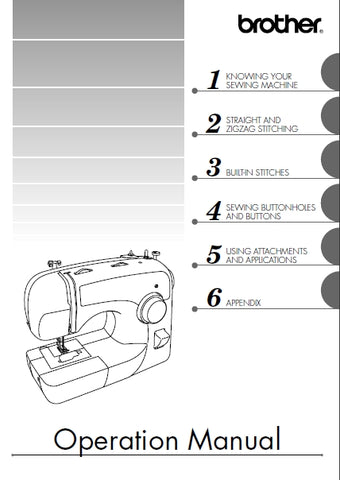 BROTHER XL2600L SEWING MACHINE OPERATION MANUAL 52 PAGES ENGLISH