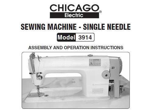 CHICAGO 3914 ELECTRIC SEWING MACHINE ASSEMBLY AND OPERATION INSTRUCTIONS 30 PAGES ENG