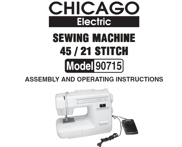 CHICAGO 90715 SEWING MACHINE OPERATING INSTRUCTIONS 42 PAGES ENG