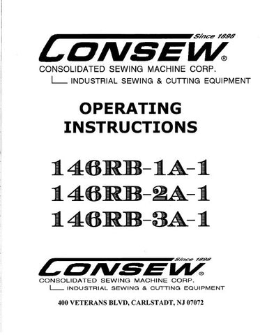 CONSEW 146RB-1A-1 146RB-2A-1 146RB-3A-1 SEWING MACHINE OPERATING INSTRUCTIONS 12 PAGES ENG