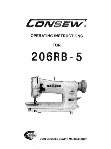 CONSEW 206RB-5 SEWING MACHINE OPERATING INSTRUCTIONS 22 PAGES ENG