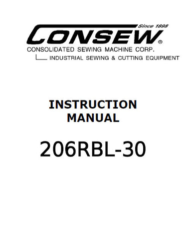 CONSEW 206RBL-30 SEWING MACHINE INSTRUCTION MANUAL 22 PAGES ENG