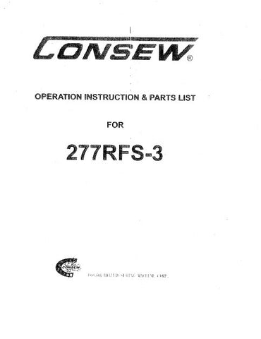 CONSEW 277RFS-3 SEWING MACHINE OPERATION INSTRUCTION 26 PAGES ENG