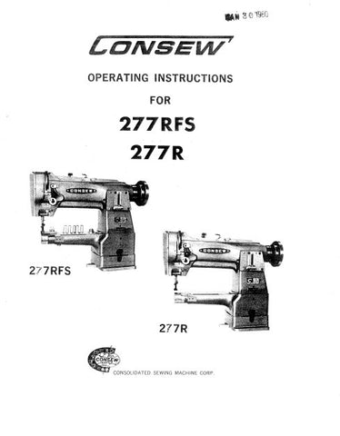 CONSEW 277RFS 277R SEWING MACHINE OPERATING INSTRUCTIONS 10 PAGES ENG