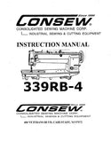 CONSEW 339RB-4 SEWING MACHINE INSTRUCTION MANUAL 9 PAGES ENG
