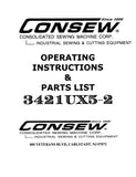 CONSEW 3421UX5-2 SEWING MACHINE OPERATING INSTRUCTIONS 35 PAGES ENG