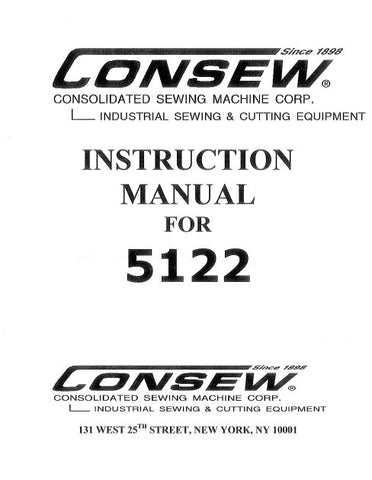 CONSEW 5122 SEWING MACHINE INSTRUCTION MANUAL 45 PAGES ENG