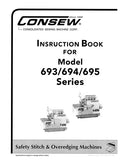 CONSEW 693 694 695 SERIES SEWING MACHINE INSTRUCTION BOOK 14 PAGES ENG