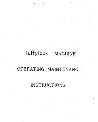 CONSEW 94 TUFFYLOCK SEWING MACHINE OPERATING MAINTENANCE INSTRUCTIONS 30 PAGES ENG