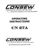 CONSEW CN27A SEWING MACHINE OPERATING INSTRUCTIONS 17 PAGES ENG