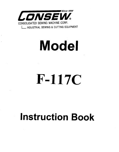 CONSEW F-117C SEWING MACHINE INSTRUCTION BOOK 16 PAGES ENG