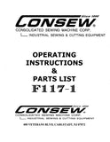 CONSEW F117-1 SEWING MACHINE OPERATING INSTRUCTIONS 16 PAGES ENG