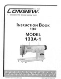 CONSEW MODEL 133A-1 SEWING MACHINE INSTRUCTION BOOK 24 PAGES ENG