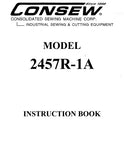 CONSEW MODEL 2457R-1A SEWING MACHINE INSTRUCTION BOOK 12 PAGES ENG