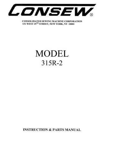 CONSEW MODEL 315R-2 SEWING MACHINE  INSTRUCTIONS  MANUAL 28 PAGES ENG