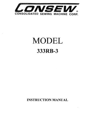 CONSEW MODEL 333RB-3 SEWING MACHINE INSTRUCTION MANUAL 7 PAGES ENG