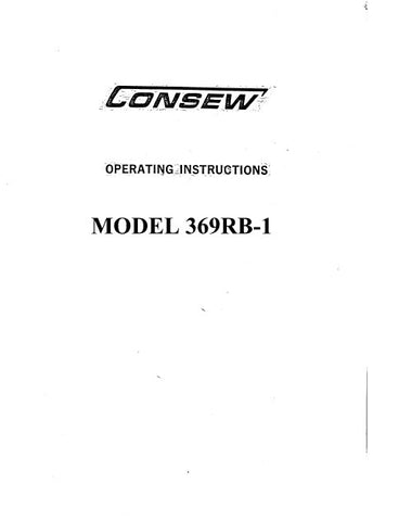 CONSEW MODEL 369RB-1 SEWING MACHINE OPERATING INSTRUCTIONS 5 PAGES ENG
