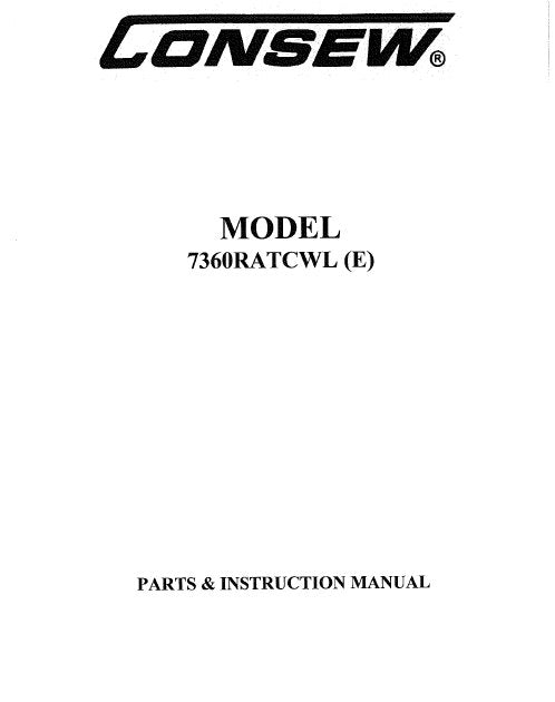 CONSEW MODEL 7360RATCWL (E) SEWING MACHINE INSTRUCTION MANUAL 35 PAGES ENG