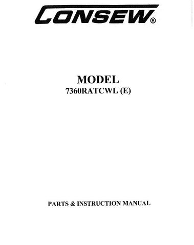 CONSEW MODEL 7360RATCWL (E) SEWING MACHINE INSTRUCTION MANUAL 35 PAGES ENG