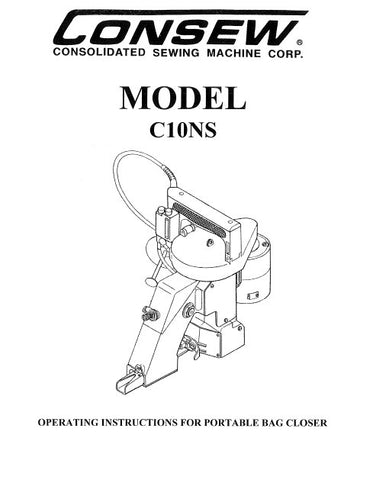CONSEW MODEL C10NS SEWING MACHINE OPERATING INSTRUCTIONS 15 PAGES ENG