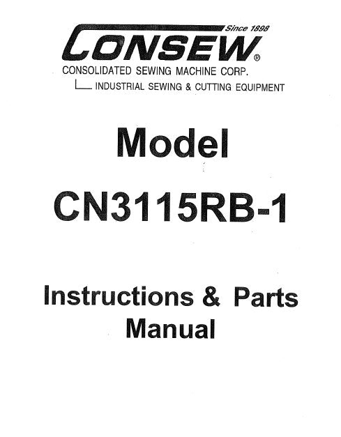 CONSEW MODEL CN3115RB-1 SEWING MACHINE INSTRUCTION MANUAL 36 PAGES ENG