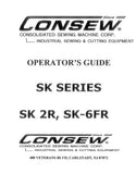 CONSEW SK-2R SK-6FR SEWING MACHINE OPERATORS GUIDE 6 PAGES ENG