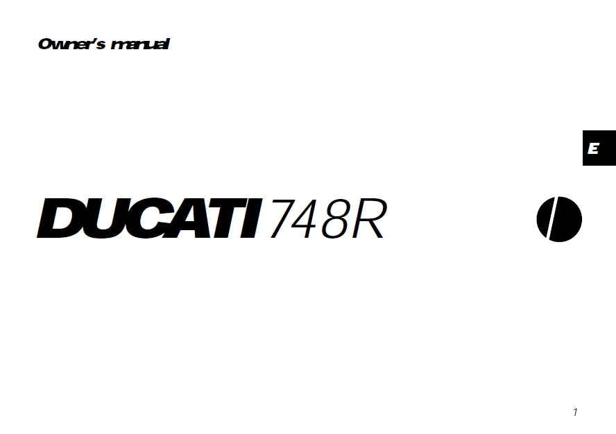 DUCATI 748R MOTORCYCLE OWNERS MANUAL 68 PAGES ENG