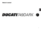 DUCATI 749DARK MOTORCYCLE OWNERS MANUAL 95 PAGES ENG