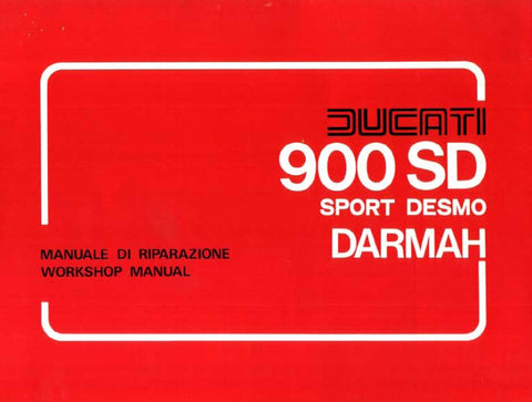 DUCATI 900SD SPORT DESMO DARMAH MOTOCICLO/MOTORCYCLE MANUALE DI RIPARAZIONE/WORKSHOP MANUAL 120 PAGINE/PAGES/  ITAL ENG
