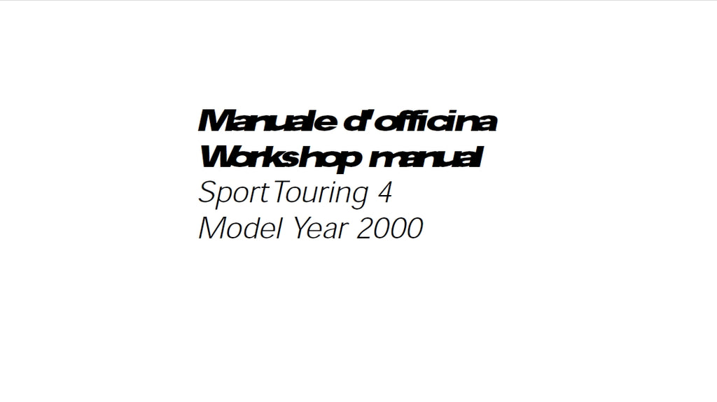 DUCATI 916ST4 SPORT TOURING 4 MOTOCICLO/MOTORCYCLE MANUALE D'OFFICINA/WORKSHOP MANUAL 257 PAGINE/PAGES/  ITAL ENG