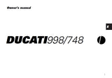 DUCATI 998/748 MOTORCYCLE OWNERS MANUAL 82 PAGES ENG