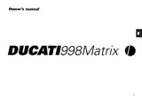 DUCATI 998 MATRIX MOTORCYCLE OWNERS MANUAL 82 PAGES ENG