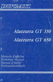 DUCATI ALUZZURRA GT350 GT650 MOTOCICLA/MOTORCYCLE/MOTO/ MOTORRAD MANUALE D'OFFICINA/ WORKSHOP MANUAL/MANUEL D'ATELIER/ WERKSTATTHANDBUCH 181 PAGES/PAGINE/SEITE ITAL ENG FR DE