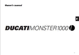 DUCATI MONSTER 1000 MOTORCYCLE OWNERS MANUAL 80 PAGES ENG