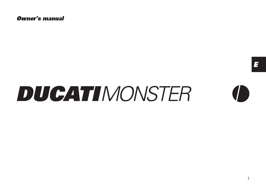 DUCATI MONSTER 1999 MOTORCYCLE OWNERS MANUAL 95 PAGES ENG