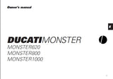DUCATI MONSTER 620 800 1000 MOTORCYCLE OWNERS MANUAL 84 PAGES ENG