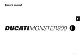 DUCATI MONSTER 800 MOTORCYCLE OWNERS MANUAL 80 PAGES ENG