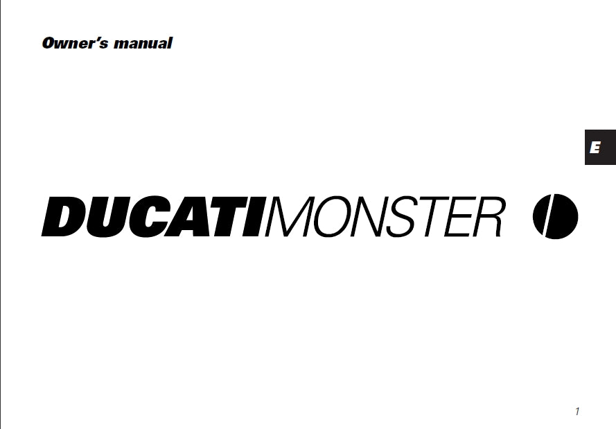DUCATI MONSTER MOTORCYCLE OWNERS MANUAL 81 PAGES ENG