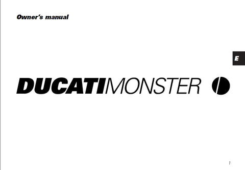 DUCATI MONSTER MOTORCYCLE OWNERS MANUAL 81 PAGES ENG