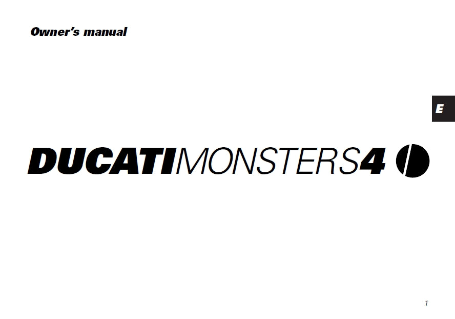 DUCATI MONSTER S4 MOTORCYCLE OWNERS MANUAL 78 PAGES ENG