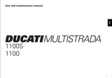 DUCATI MULTISTRADA 1100S 1100 MOTORCYCLE USE AND MAINTENANCE MANUAL 114 PAGES ENG