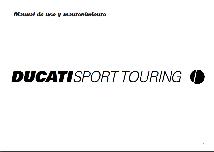 DUCATI SPORT TOURING MOTOCICLO MANUAL DE USO Y MANTENIMIENTO 80 PAGINE ITAL