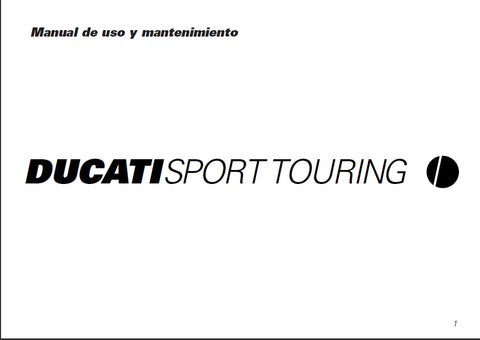DUCATI SPORT TOURING MOTOCICLO MANUAL DE USO Y MANTENIMIENTO 80 PAGINE ITAL