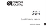 DURKOPP ADLER LP2971 LP2974 SEWING MACHINE INSTRUCTION MANUAL 49 PAGES ENG