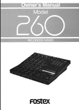 FOSTEX 260 RECORDER/MIXER OWNER'S MANUAL 19 PAGES ENGLISH