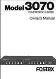FOSTEX 3070 COMPRESSOR/LIMITER OWNER'S MANUAL 18 PAGES ENGLISH