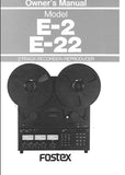 FOSTEX E-2 E-22 2 TRACK RECORDER/ REPRODUCER OWNER'S MANUAL 22 PAGES ENG