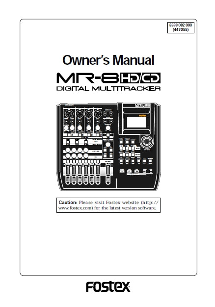 FOSTEX MR-8HD MR-8CD DIGITAL MULTITRACKER OWNER'S MANUAL 148 PAGES ENGLISH