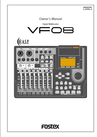 FOSTEX VF08 DIGITAL MULTITRACKER OWNER'S MANUAL 118 PAGES ENG